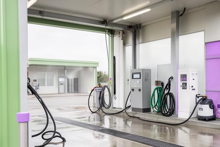 Postazione self-service con lancia ad alta pressione e aspiratore coperto
